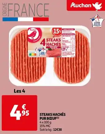 Auchan Steaks hachés pur bœuf offre