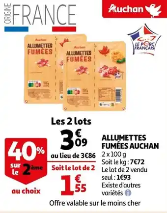 Auchan Allumettes fumées auchan offre