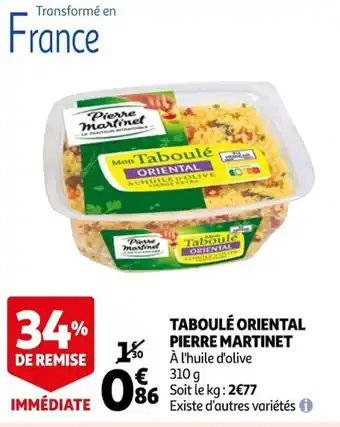 Auchan Taboulé oriental PIERRE MARTINET offre
