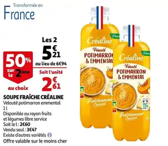 Auchan Soupe fraîche créaline offre