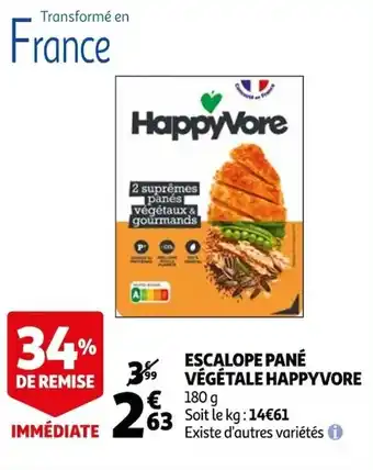 Auchan Escalope pané végétale HAPPYVORE offre