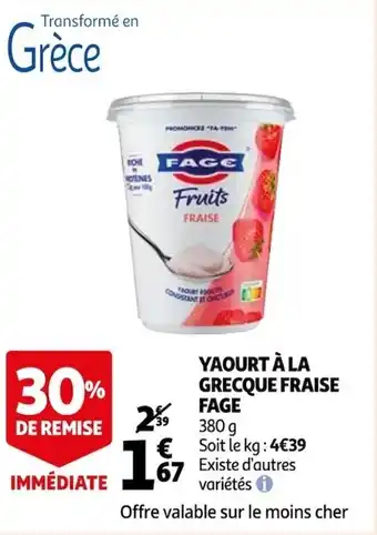 Auchan Yaourt à la grecque fraise FAGE offre