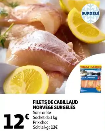 Auchan Filets de cabillaud norvège surgelés offre