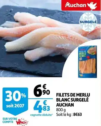 Auchan Filets de merlu blanc surgelé AUCHAN offre