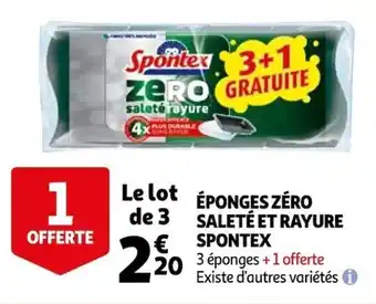Auchan Éponges zéro saleté et rayure SPONTEX offre
