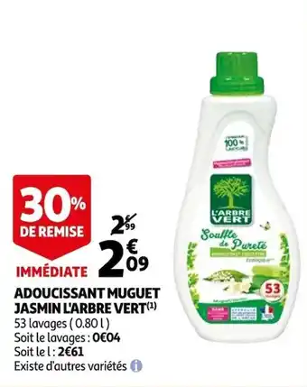 Auchan Adoucissant muguet jasmin l'arbre vert offre