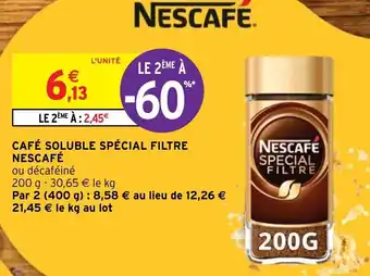 Intermarché Café Soluble Spécial Filtre Nescafé offre
