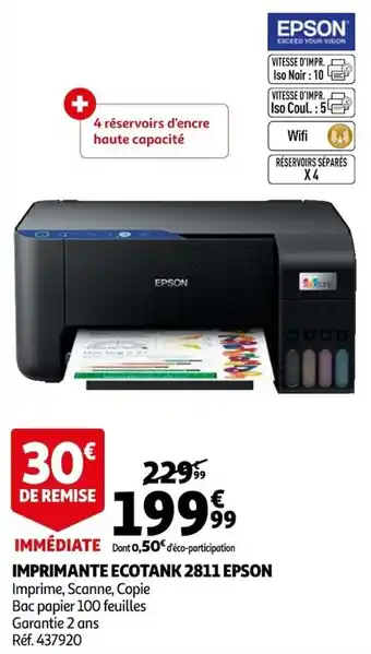 Auchan Imprimante ecotank 2811 epson offre