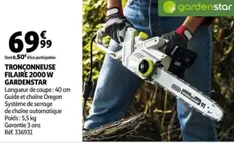 Auchan Tronconneuse filairé 2000 W gardenstar offre