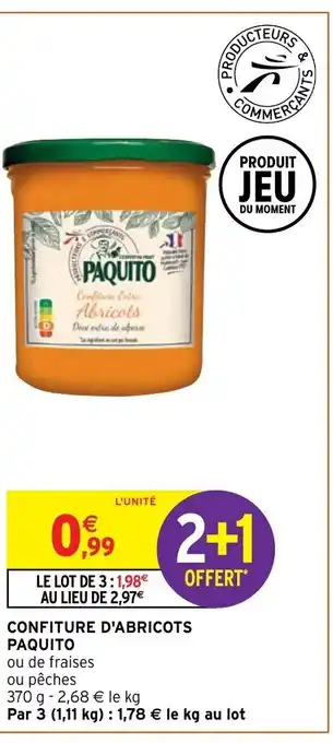 Intermarché Confiture D'Abricots Paquito offre