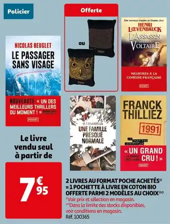 Auchan 2 livres au format poche achetés offre