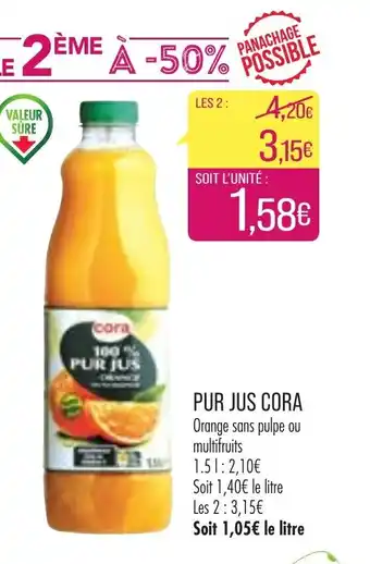 Match Pur jus Cora offre