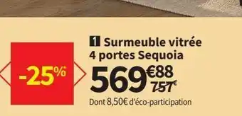 Surmeuble vitrĂše 4 portes sequoia