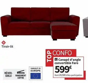 Conforama Canapé d'angle convertible faro offre
