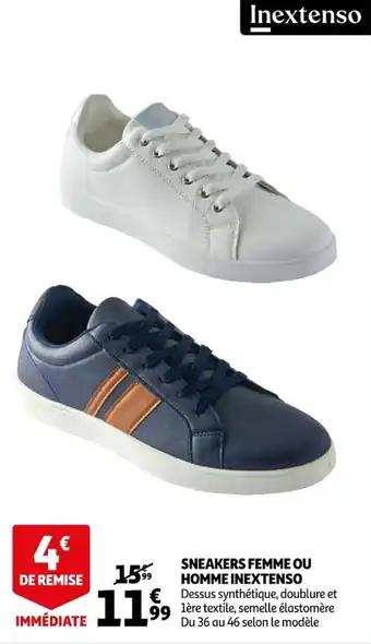 Auchan Sneakers femme ou homme inextenso offre