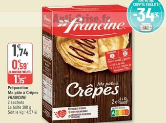 G20 Préparation ma pâte à crêpes FRANCINE offre