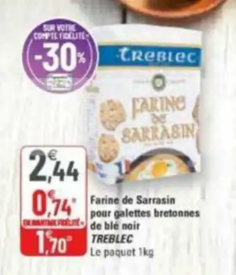 G20 Farine de sarrasin pour galettes bretonnes de blé noir TREBLEC offre