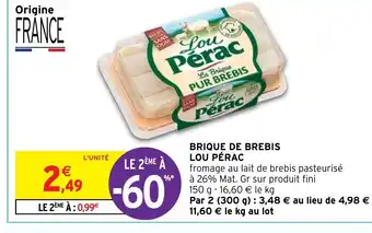 Intermarché Brique de Brebis Lou Pérac offre