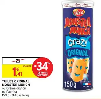 Intermarché Tuiles Original Monster Munch offre