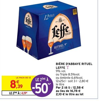 Intermarché Bière D'Abbaye Rituel Leffe offre