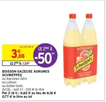 Intermarché Boisson Gazeuse Agrumes Schweppes offre