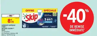 Intermarché Lessive Capsule 3 en 1 Active Clean Skip offre