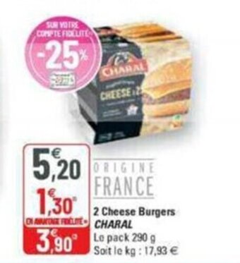 G20 2 cheese burgers CHARAL offre