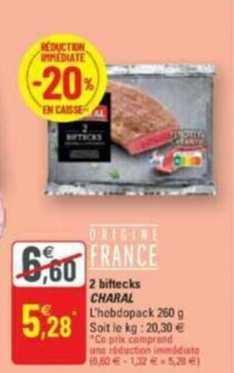 G20 2 biftecks CHARAL offre
