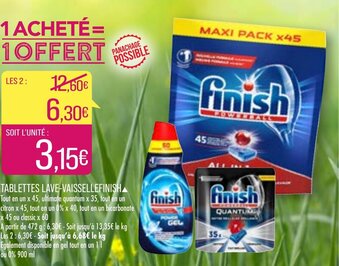 Match Tablettes Lave-Vaisselle Finish offre