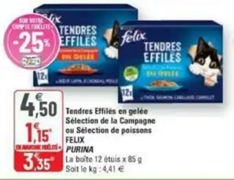 G20 Tendres effilés en gelée sélection de la campagne ou sélection de poissons FELIX PURINA offre