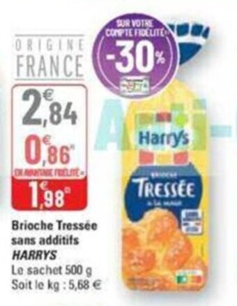 G20 Brioche tressée sans additifs HARRYS offre