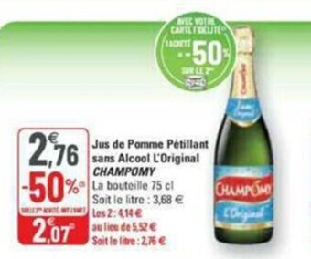 G20 Jus de pomme pétillant sans alcool l'original CHAMPOMY offre