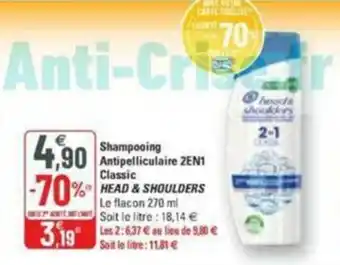 G20 Shampooing antipelliculaire 2EN1 classic HEAD & SHOULDERS offre