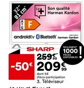 BUT Téléviseur Sharp 32BI2EAW offre