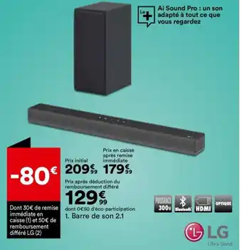 BUT Barre de Son 2.1 LG S40Q offre