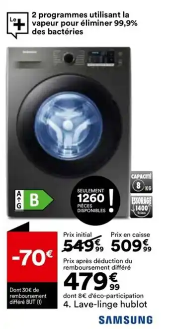 BUT Lave-Linge Hublot Samsung WW80TA046AX/EF offre