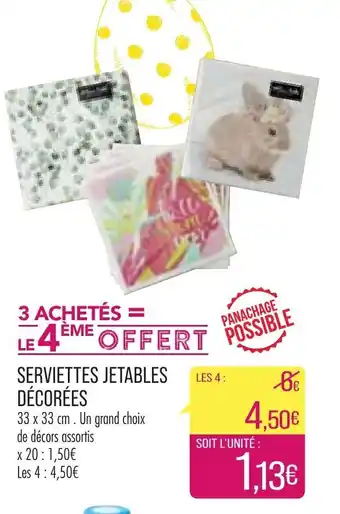 Match Serviettes Jetables Décorées offre