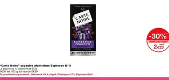 Monoprix "Varte Noire" Capsules Aluminium Espresso N°11 offre