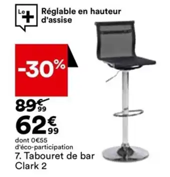 BUT Tabouret de Bar Clark 2 offre