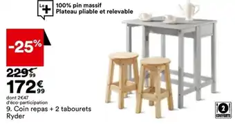 BUT Coin Repas + 2 Tabourets Ryder offre