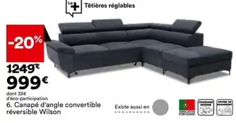 BUT Canapé D'Angle Convertible Réversible Wilson offre