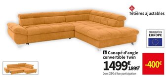 Conforama Canapé D'Angle Convertible Twin offre