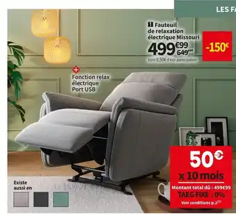 Conforama Fauteuil De Relaxation électrique Missouri offre