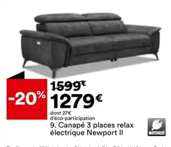 BUT Canapé 3 Places Relax électrique Newport II offre