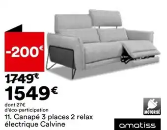 BUT Canapé 3 Places 2 Relax électrique Calvine offre