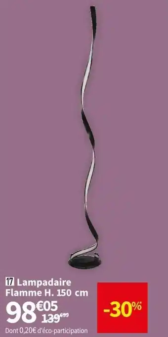 Conforama Lampadaire Flamme H. 150cm offre