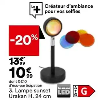 Lampe Sunset Urakan H. 24 cm