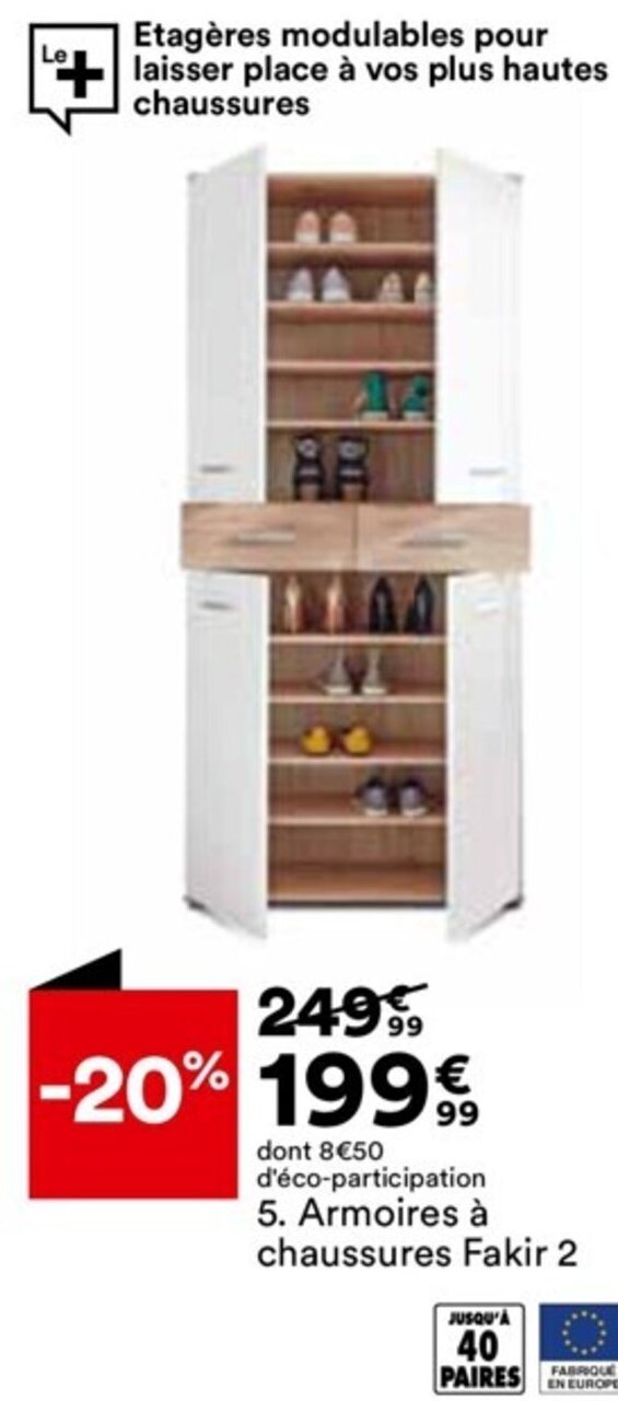 Promo Armoires à Chaussures Fakir 2 chez BUT