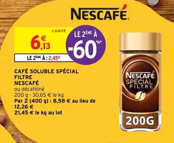 Intermarché Hyper Café Soluble Spécial Filtre Nescafé offre