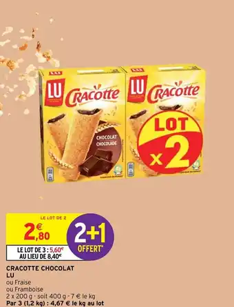 Intermarché Hyper Cracotte Chocolat Lu offre